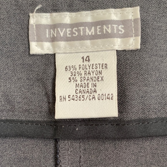 Investments Women Gray Wide-Leg Crop Trousers Size 14 - Picture 9 of 10